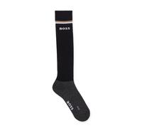 BOSS Equestrian riding socks with signature stripe and branding - Style CLASSIC SOCKS BLACK, B1U0301 Black 3-4.5
