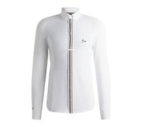 BOSS Equestrian show shirt in a cotton blend - Style NORMAN SHOW SHIRT SIGNATURE, B6M0401 White XS
