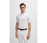 BOSS Equestrian show shirt in stretch piqué - Style MARTY SHOW SHIRT LOGO, B5M0402 White L