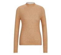 BOSS Equestrian soft-knit sweater with two-tone effect - Style MAY SOFTKNIT TURTLENECK, B4W1002 Beige XS
