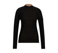 BOSS Equestrian soft-knit sweater with two-tone effect - Style MAY SOFTKNIT TURTLENECK, B4W1002 Black XXS