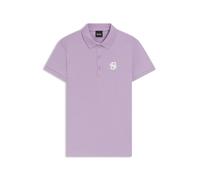 BOSS Equestrian stretch-cotton polo shirt with Double B monogram - Style MONA POLO WHITE, B7W0602 Light Purple S