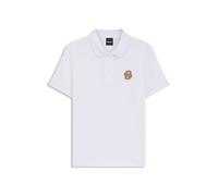 BOSS Equestrian stretch-cotton polo shirt with Double B monogram - Style MONA POLO WHITE, B7W0602 White XL