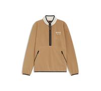 BOSS Equestrian stretch-cotton sweatshirt with quarter zip - Style FEDORA HALF ZIP FELPA, B7W1201 Beige M