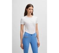 BOSS Equestrian stretch-cotton T-shirt with embroidered logo - Style MAYA T - SHIRT LOGO, B5W0601 White XL