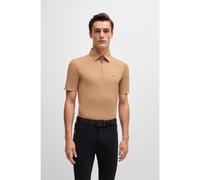 BOSS Equestrian stretch-piqué training shirt with zip placket - Style NOAH TRAINING SHIRT, B5M0403 Beige M