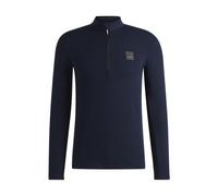 BOSS Equestrian training shirt in stretch fabric with zip placket - Style NOLAN TRAINING SHIRT, B6M0404 Dark Blue XXL
