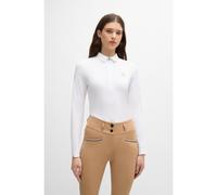 BOSS Equestrian training shirt in stretch piqué - Style CHESS TRAINING SHIRT, B5W0403 White XXS