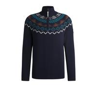 BOSS Equestrian troyer sweater with knitted pattern - Style TROYER KNITWEAR NORWAY, B6M1004 Dark Blue XL