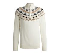 BOSS Equestrian troyer sweater with knitted pattern - Style TROYER KNITWEAR NORWAY, B6M1004 White L
