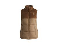 BOSS Equestrian waterproof gilet with corduroy trim - Style VIOLA CORD PUFFER VEST CAMEL, B6W1403 Beige XXS