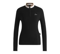 BOSS Equestrian zip-neck sweater with ribbed structure - Style ABIGAL KNITWEAR JUMPER, B6W1002 Black XS