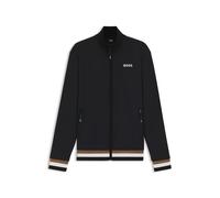 BOSS Equestrian zip-up jacket with signature-stripe trims - Style SAMMY FUNCTIONAL CARDIGAN, B7M1202 Black XXL