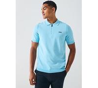 BOSS Ever-X Knitted Polo Top - Light Blue, Light Blue, Size S, Men Light Blue