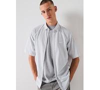 BOSS Excurse Regular Fit Grid Short Sleeve Shirt, White, Size M, Men White