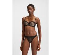 BOSS Eyelet-detailed thong with Double B monogram trim - Style THONG EYELET, 50540420 Black XL