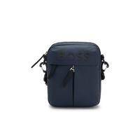 BOSS Faux-leather reporter bag with tonal logo - Style Stormy_NS_Zip, 50516893 Dark Blue pcs.