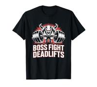 Boss Fight Deadlifts Gaming Powerlifting Demon Gym Fitness T-Shirt