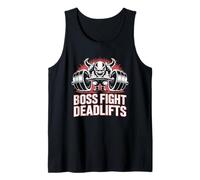 Boss Fight Deadlifts Gaming Powerlifting Demon Gym Fitness Tank Top