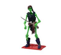 Boss Fight Studio Epic H.A.C.K.S. Pirate Skeleton Action Figure - Highly Articulated Collectible Figurine with Accessories Including Dagger, Swords, Pet Rat, Alternate Head, and Display Stand - 1:12
