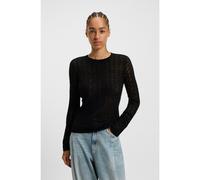 BOSS Fine-gauge sweater with knitted structure - Style C_Fasilea, 50543960 Black M