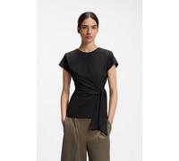 BOSS Fitted T-shirt with waist knot detail - Style C_Erlan, 50564241 Black L