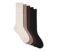 BOSS Five-pack of regular-length socks in a cotton blend - Style 5P RS Uni CC, 50478221 Beige / Brown / Black 5.5-8