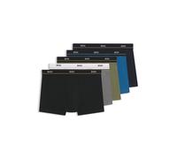 BOSS Five-pack of stretch-cotton trunks with logo waistbands - Style Trunk 5P Essential, 50531660 Grey / Green / Blue / Black XL