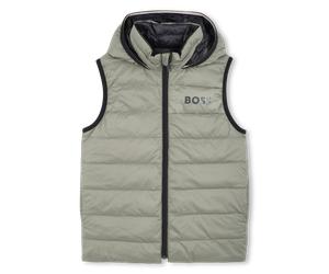 Boss - Flann-effect Hooded Puffer Jacket - Green - Boy - 6 Years