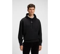 BOSS Fleece hoodie in cotton terry with contrast logo - Style WeSmallhood, 50514530 Black XL