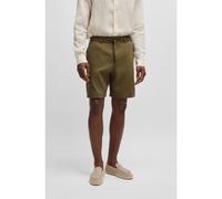 BOSS Formal shorts in a linen blend - Style P-Peter-RDS-S-WG-252, 50540694 Olive 34R