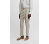 BOSS Formal trousers in micro-patterned stretch fabric - Style C-Perin-PL-251, 50540725 Light Beige 34R