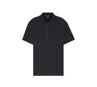 BOSS framed-zip polo shirt in waffle jacquard - Black S-L-XXL