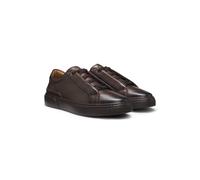 BOSS Gary trainers in brushed leather with elastic laces - Style Gary_Tenn_buamf, 50546855 Dark Brown 7