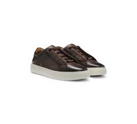 BOSS Gary trainers in brushed leather with elastic laces - Style Gary_Tenn_buamf, 50546855 Dark Brown 8