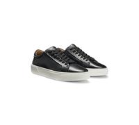 BOSS Orange Gary Tenn Mens Leather Low-Top Trainers with Branded Lace Loop NOS - Black 001 - Black 001 - UK11 EU45 US12