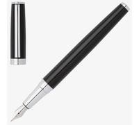 BOSS Gear Icon Black & Chrome Plated Fountain Pen HSN2542A