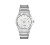 BOSS Gents Candor Automatic Stainless Steel Bracelet Watch with Silver White Dial, Silver, Men Ilver
