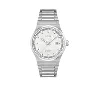 BOSS Gents Candor Automatic Stainless Steel Bracelet Watch with Silver White Dial, Silver, Men Ilver