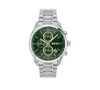 BOSS Gents Grand Prix Chronograph Watch & With Green Dial, Silver, Men Ilver