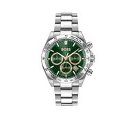 BOSS Gents Hero Stainless Steel Bracelet Watch With Green Dial, Silver, Men Ilver