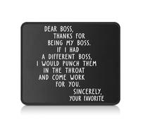 Boss Gift Mouse Pad with Inspirational Message, Gaming Mouse Mat with Non-Slip Rubber Base, Dear Boss Mousepad, Office Desk Accessory for Manager, Supervisor or Team Leader, Thank You Present for Men