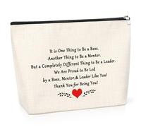 Boss Gifts Makeup Bag Appreciation Gift for Women Leader Boss Manager Boss Day Gifts for Mentor Supervisor Colleague Going Away Gift Thank You Gift for Her Retirement Birthday Gift Cosmetic Pouch
