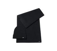 BOSS Glittery-effect beanie hat and scarf gift set - Style Linia_set, 50502563 Black pcs.