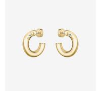 BOSS Gold Tone Crystal Logo Hoop Earrings 1580690