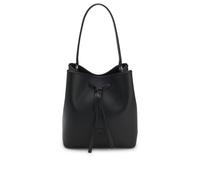 BOSS Grained faux-leather bucket bag with Double B monogram - Style Anett Drawstring, 50567602 Black pcs.