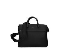 BOSS grained faux-leather document case with signature-stripe trim - Black OS