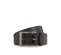 BOSS Grained Italian-leather belt with polished pin buckle - Style Elloy-Gr_Sz35, 50553210 Dark Brown 36