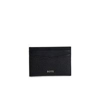 BOSS Grained-leather card holder with metal logo - Style New Crosstown_Cardc., 50529515 Black pcs.