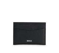 BOSS Grained-leather card holder with polished logo lettering - Style Derwil_Cardcase, 50573515 Black pcs.